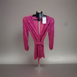 Flirty sexy fairycore  Bardot Pop Pink Women's X Small Short Cocktail dress NWT